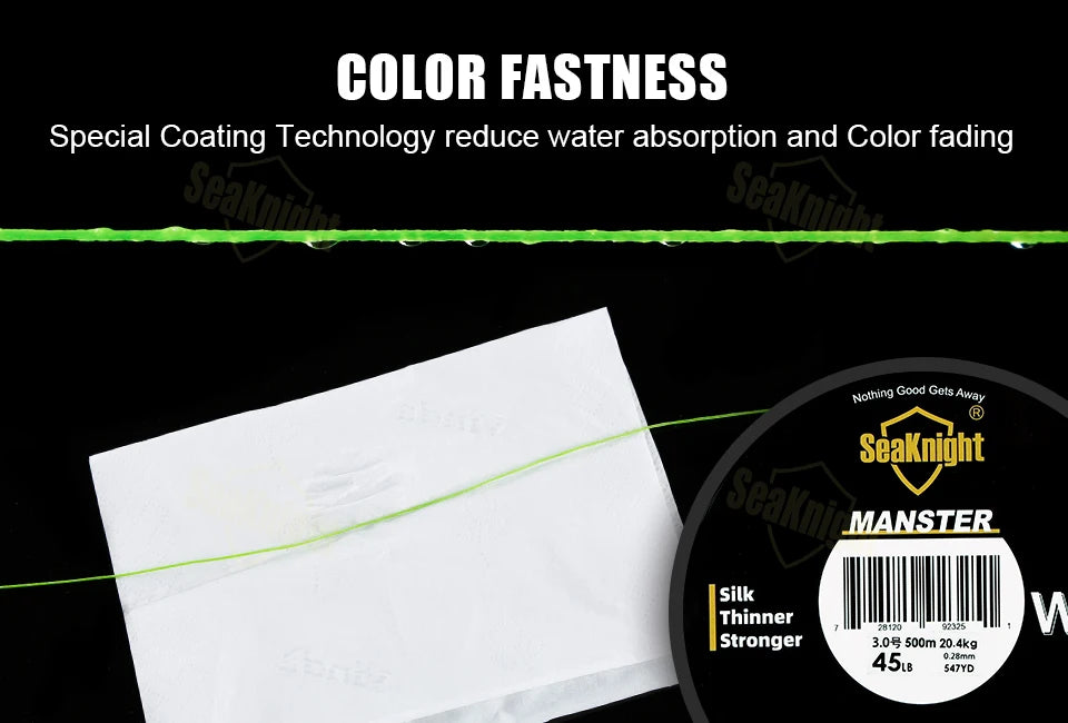 SeaKnight Brand W8 II Series Fishing Line 8 Strands 500m 300m anti-UV anti-saltwater Coating, Multifilament PE Line Braided Wire