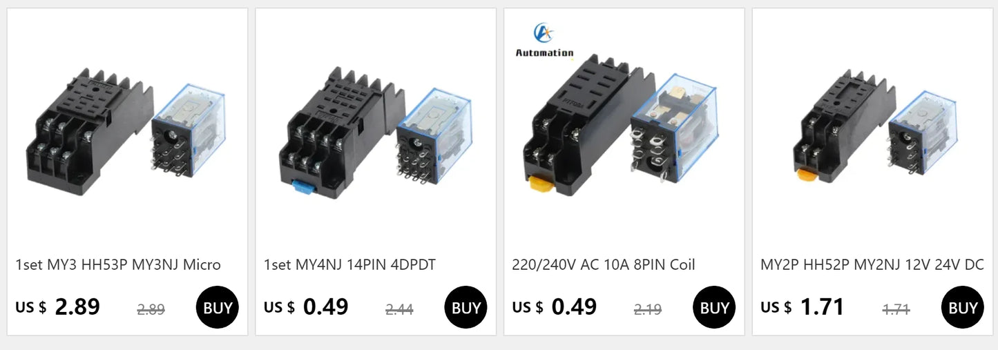 Leistungsrelais 220/240V AC 10A DPDT - 8-Pin Spulenrelais mit Sockelbasis