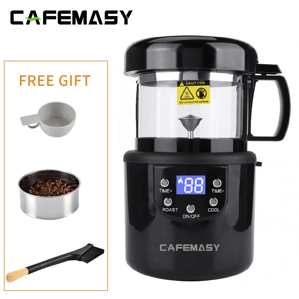 CAFEMASY Electric Coffee Bean Roaster Machine Mini Household Air Coffee Bean Roaster Temperature Control Coffee Roasting Machine