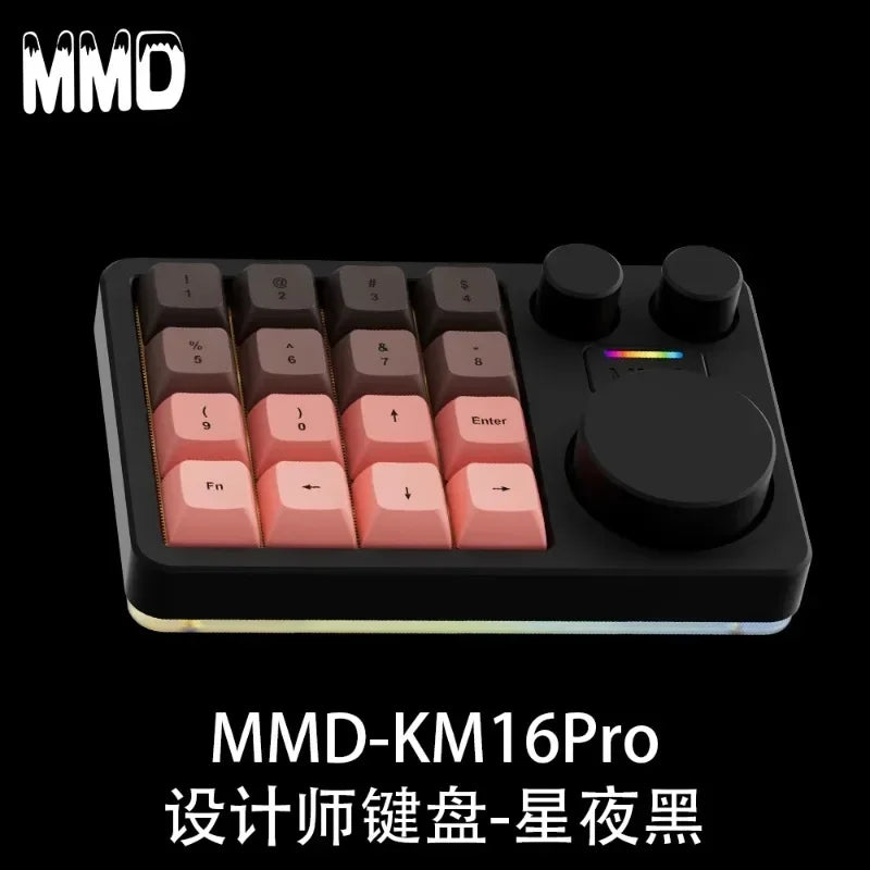 Mini-Tastatur 2025: MMD KM16-Pro Aluminum-Alloy - Tri-Mode Three-Knob Custom Collection