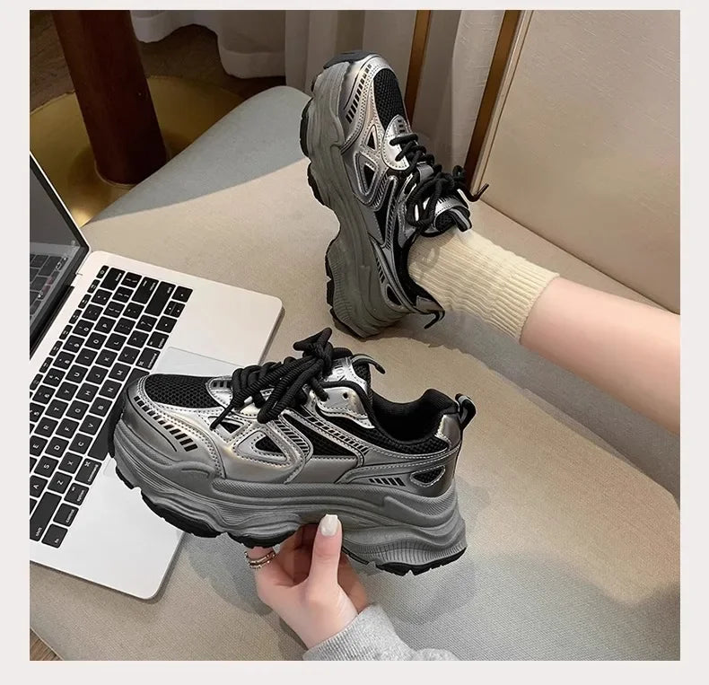 Fashion Platform Sneakers for Women Casual Non Slip Thick Sole Sports Shoes Woman Comfortable Casual Sports Shoes Zapatos Mujer