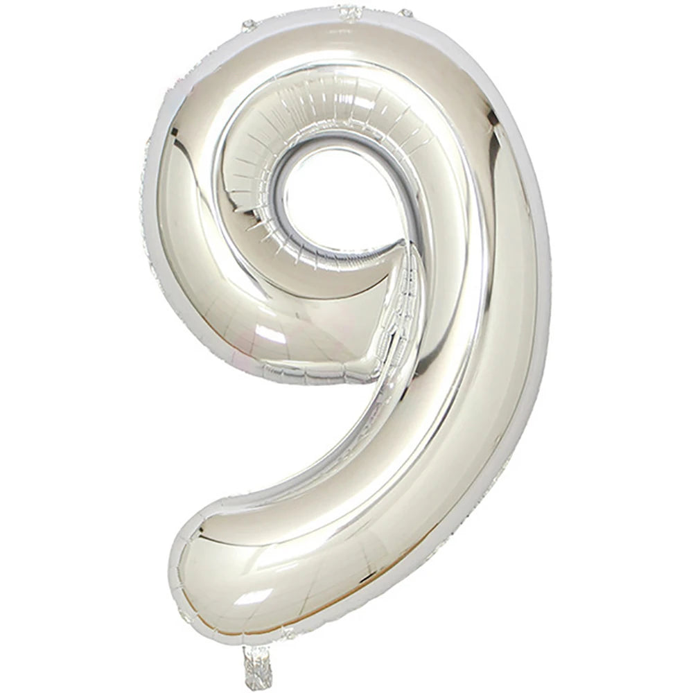 Silber-Zahlen-Ballon 2025: 40" Aluminium-Foil Digital - Birthday Photo Props Collection