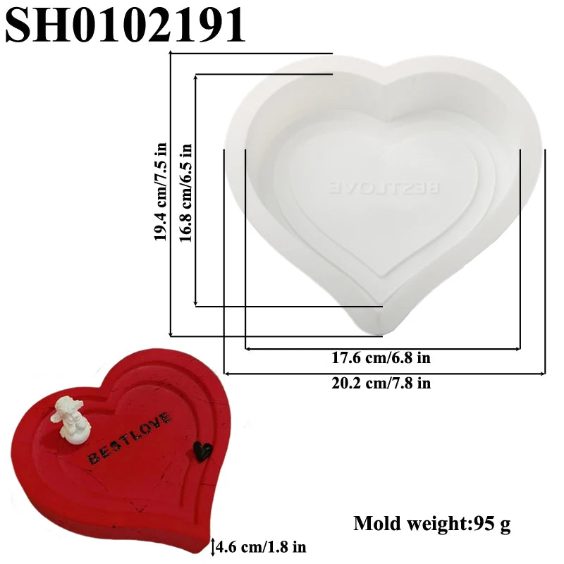 Romantic Heart or Rose Design Silicone Cake Molds Valentine's Day Mousse Cake Mold Kitchen Bakeware Dessert Decorating Tools