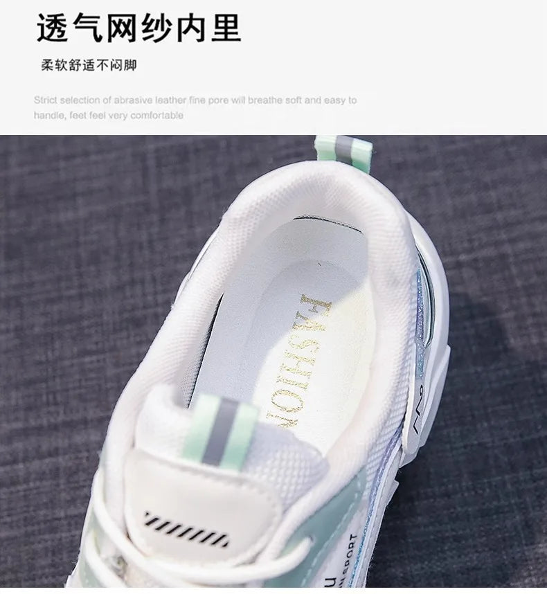 NEW Sneakers Women Platform Flat Shoes Woman Shoes Green Casual Trainers Ladies Chunky Sneakers Women Shoes