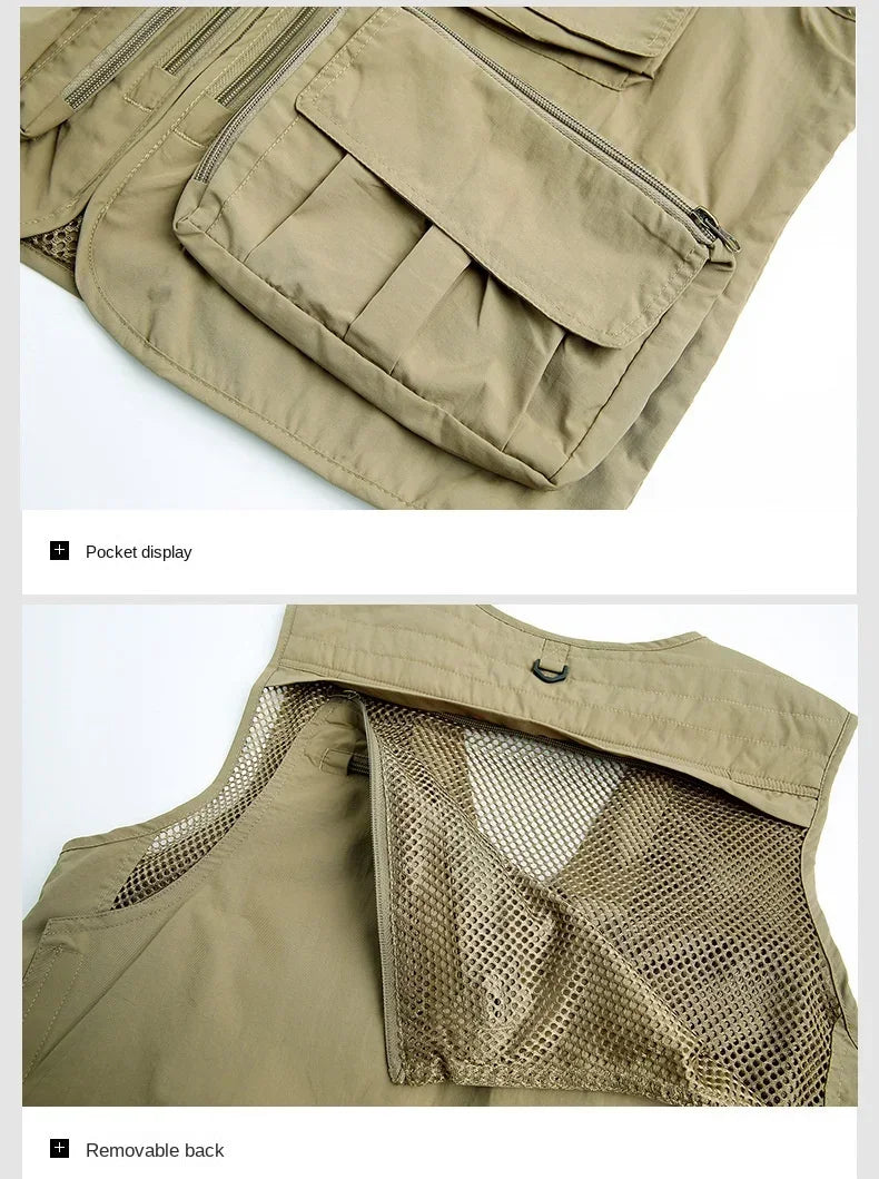 OutGear MultiPocket Jagdweste - 12 Taschen, Mesh, L