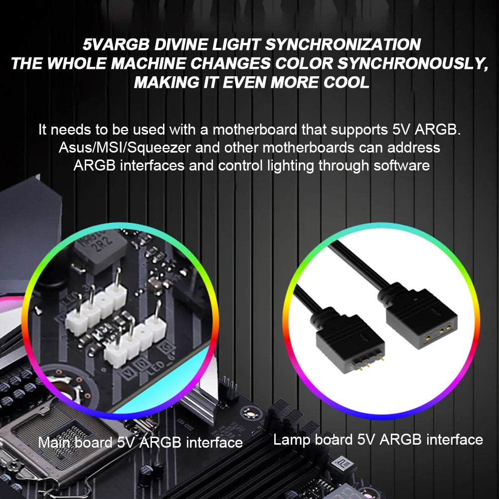 ARGB Sync Board 2025 - ALLOYSEED 5V 3Pin 8/24PIN Motherboard Extension - Flexible LED Strip DIY Kit Computer