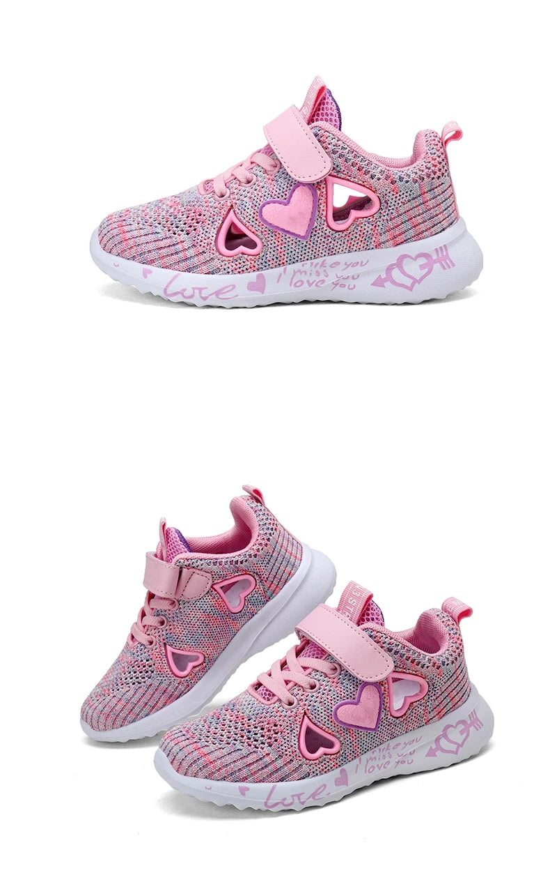 Mädchen Casual Schuhe 2025 - Leicht Mesh Sneakers Kinder Sommer - Frühling Herbst Tenis Süß Sport Cartoon Weiblich Laufen Socken Schuhe