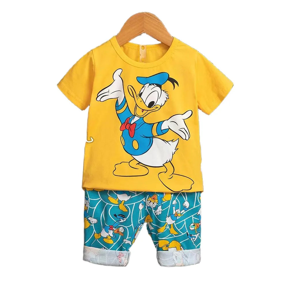 Set de vară cu mânecă scurtă MINISOCN pentru bebeluși - bumbac 0-3M băieți