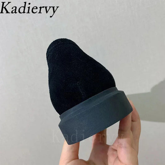 Pantofi de damă de lux 2025 - Vârf rotund cu perle și lanț din piele întoarsă - Mocasini confortabili, fără mâneci