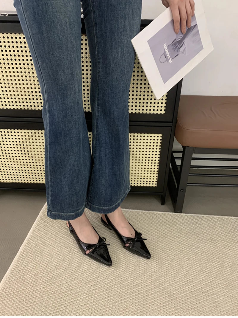 Summer Fashion Butterfly-knot Women Sandals Shallow Slip On Slingbacks Ladies Casual Dress Street Style Flats Shoes