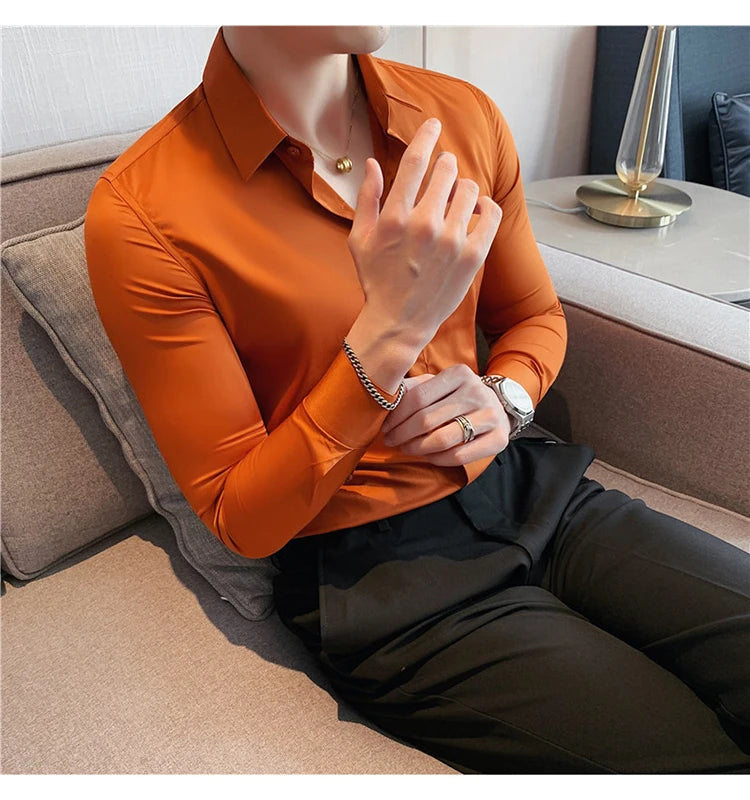 8Farben SlimFit Langarmhemd - Gr. M-L, Feiner Stoff