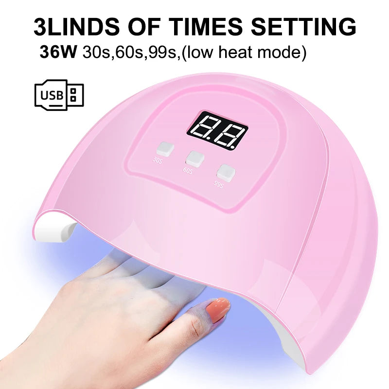 Kit de ojă semipermanentă pentru unghii cu lampă UV pentru unghii, lac de unghii UV LED, lac de unghii semipermanent, set de instrumente pentru manichiură