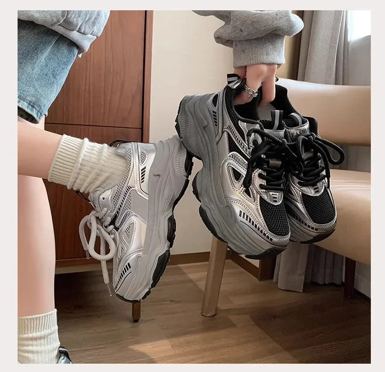 Fashion Platform Sneakers for Women Casual Non Slip Thick Sole Sports Shoes Woman Comfortable Casual Sports Shoes Zapatos Mujer