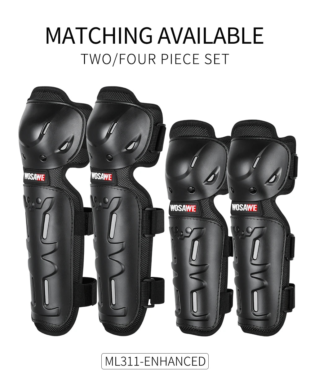 WOSAWE Sports Knee & Elbow Pads Motorcycle Knee Protection Ski Motocross Shin Guards Dirt Bike Off-road Cycling Knee Protector