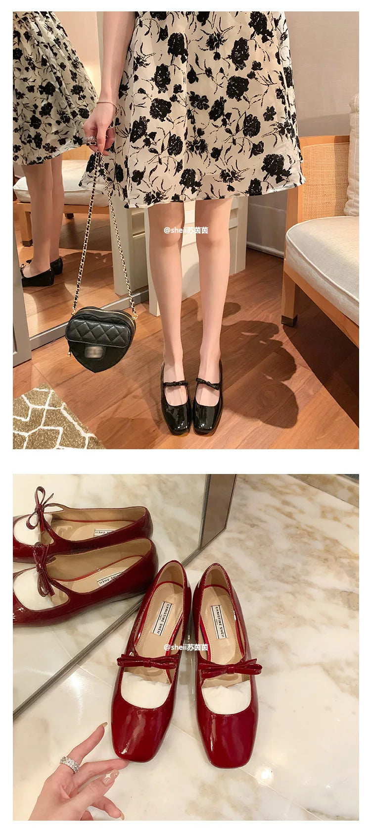 Ballet Falts Shoes for Women Bow Tie Elegant Women's Loafers Shoes with Low Heels Black Leather Mary Janes Desinger Shoes Ladies