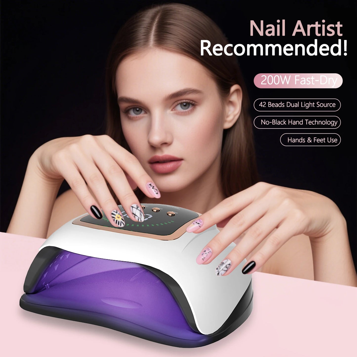 Professional Nail Dryer UV LED Lamp for Manicure Nails Gel Polish Dryer Light Nail Art Accessories Curing Gel Toe Nails Drying