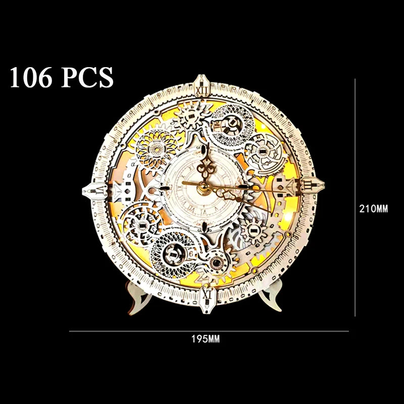 DIY-Uhr-Bausatz 2025: NEW Wooden Model Building - 3D Jigsaw Puzzles Lights Friends Birthday Gifts Collection