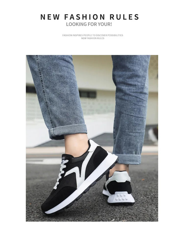 New Women's Sneakers Fashion Breathable Unisex Casual Shoes Lightweight Lace-Up Running Shoes Outdoor Platform Tennis Shoes Male