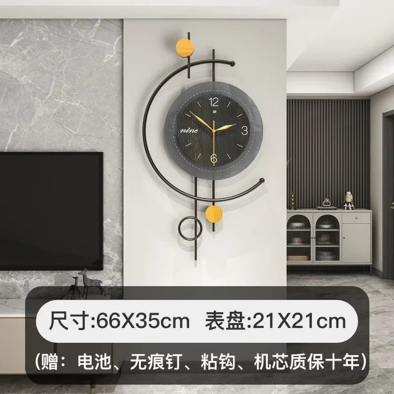 Artistic Living Room Wall Clock Modern Light Luxury High-end Home Restaurant Decoration Creative Silent Wall Clock