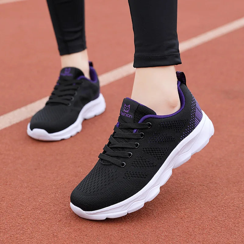 Hot Sneakers Shoes for Women Soft Flat Casual Shoes 2025 Spring Summer Light Breathable Mesh Sneakers Walking New Ladies Shoes