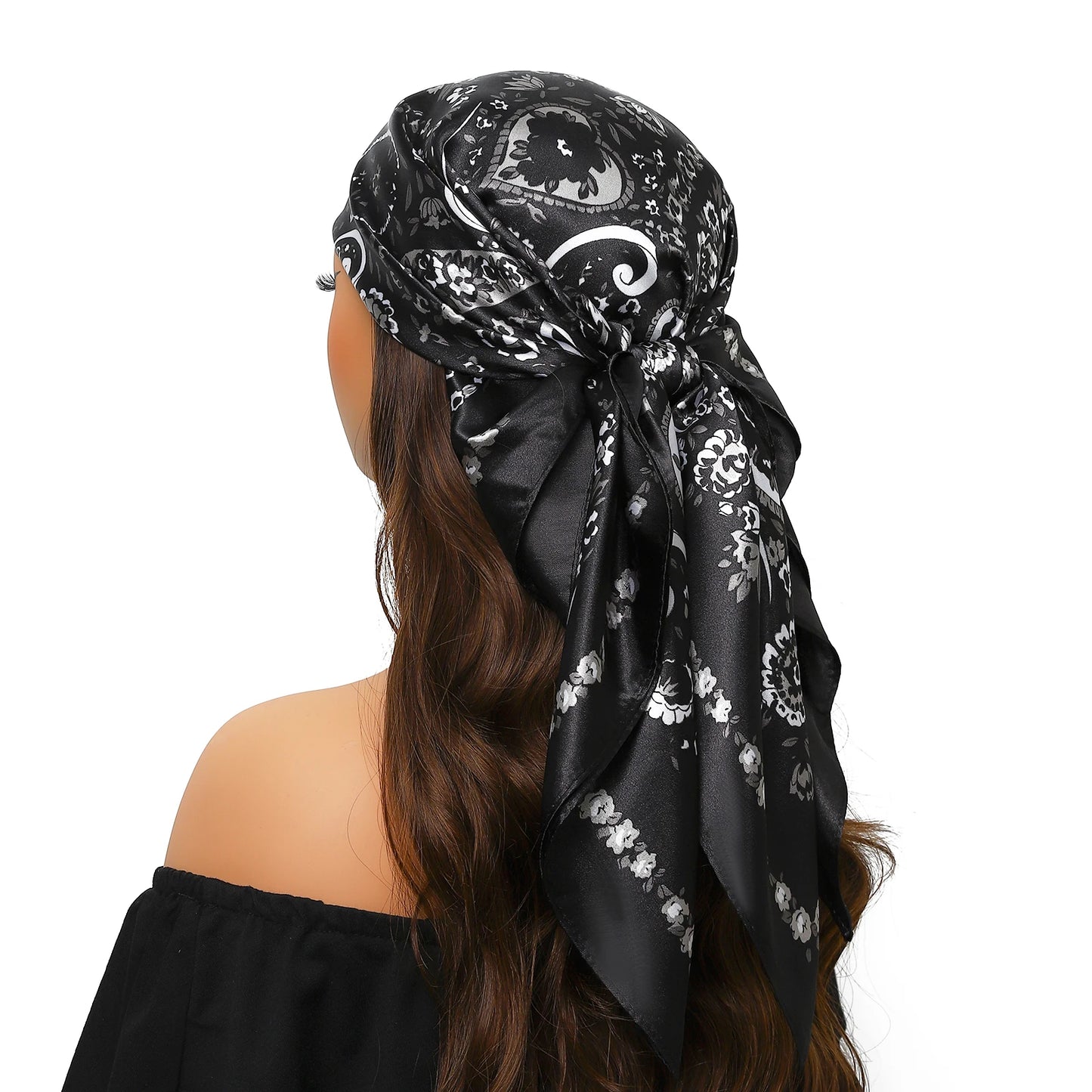 Kopf Foulard Seidenglanz - 90x90 cm Polyester weich