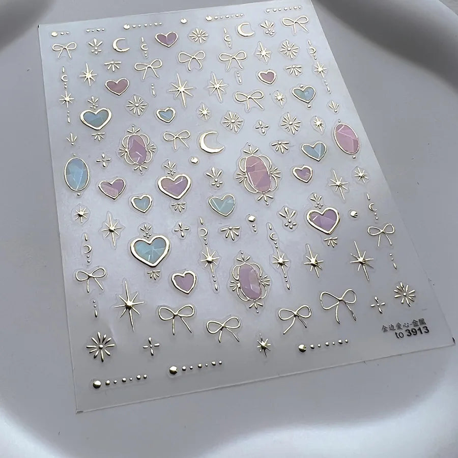 TSZS TO3913 Decorațiuni unghii 5D strălucitoare - Inimă și Lună 1 buc