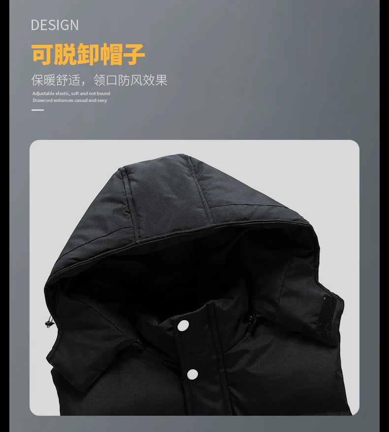 MAINKULCN Gepolsterte Kapuzenweste - Reißverschluss, Fleece-Fütterung, Größe 9XL 10XL