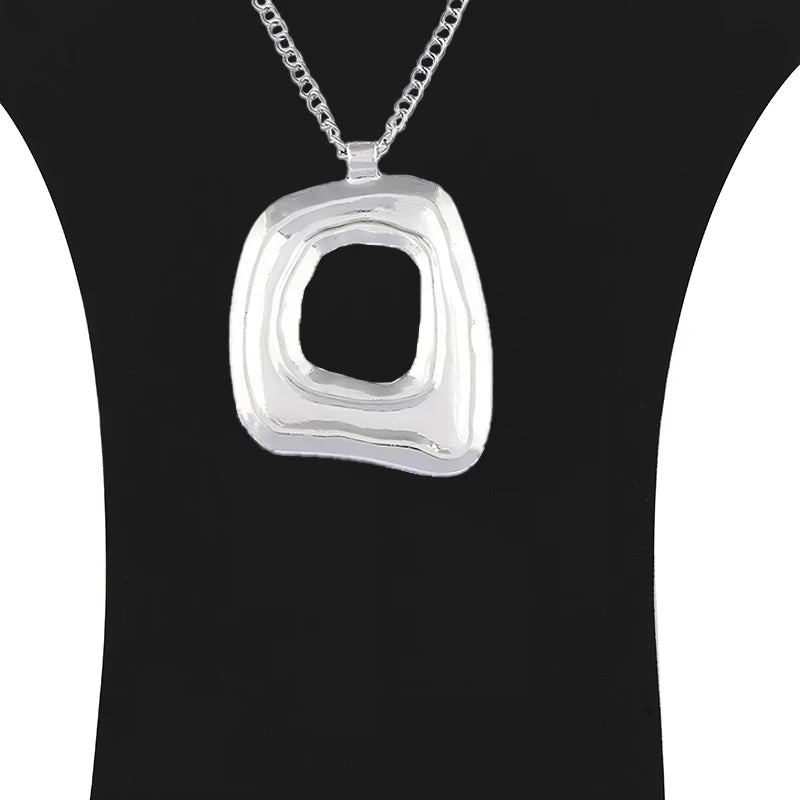 ZXZCN Lange Goldkette Unregelmäßiger Anhänger - Zink 60cm