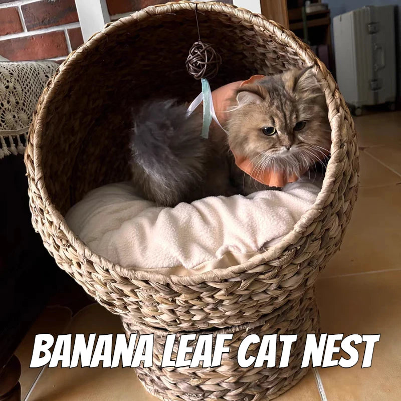 Cat bed cat tree delivery room cat hammock woven caget villa summer rattan house pet nest climbing frame  nest