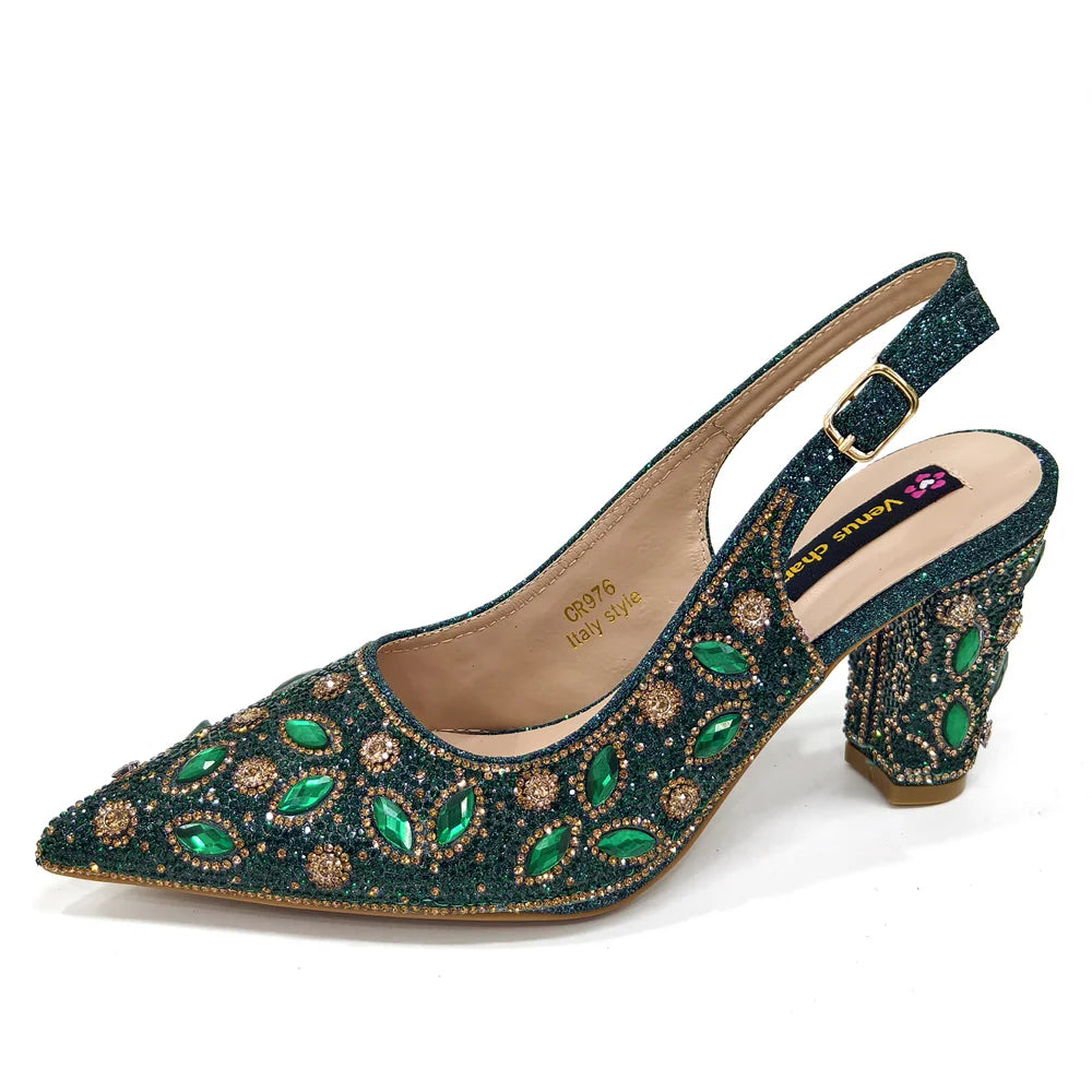 Elegant Italian Style Evening Party Shoe and Bag Set - Comfortable High Heel Women’s Shoes With Chic Hollow Design Handbag
