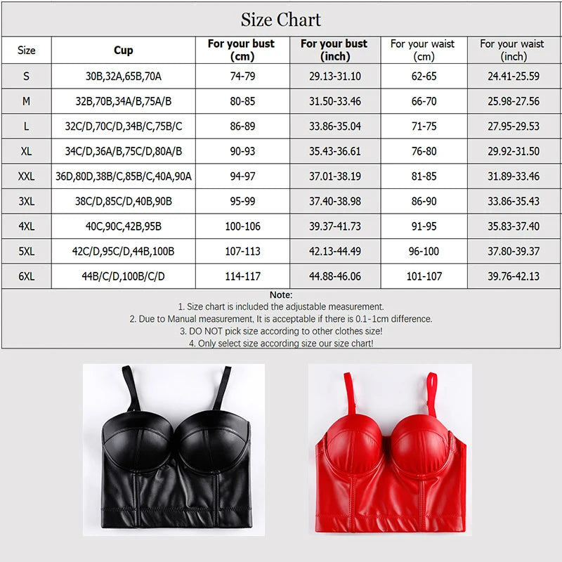 Wechery Frauen Lederkorsett Oben Crop Bustier Gothic Bra Verbesserte Unterstützung Bodice Elegant Dessous Corselet Party Kurz Camis Plus Size 6XL