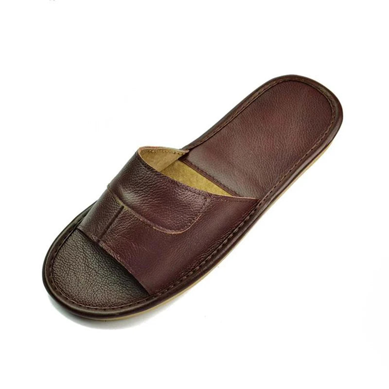 Neue Leder Hausschuhe Männer Heim Einrichtung Innen Boden Klassisch Schuhe Casual Slides Leder Sandalias Zapatos Hombre