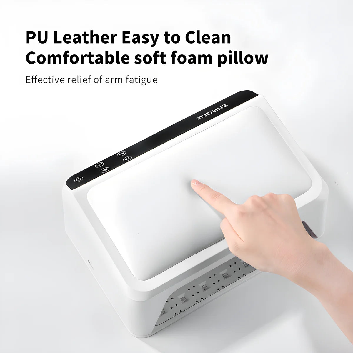 Lampă de unghii UV LED 2 în 1 cu pernă pentru braț pentru ojă gel, uscător de unghii cu lumină 72W și 4 temporizatoare pentru salon sau uz casnic