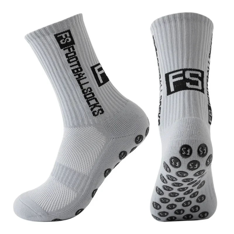 FS Fußballsocken Neuer Stil Runder Silikon-Saugnapf-Grip Anti-Rutsch-Soccer-Socks-Sports-Männer-Frauen-Baseball-Rugby-Socks
