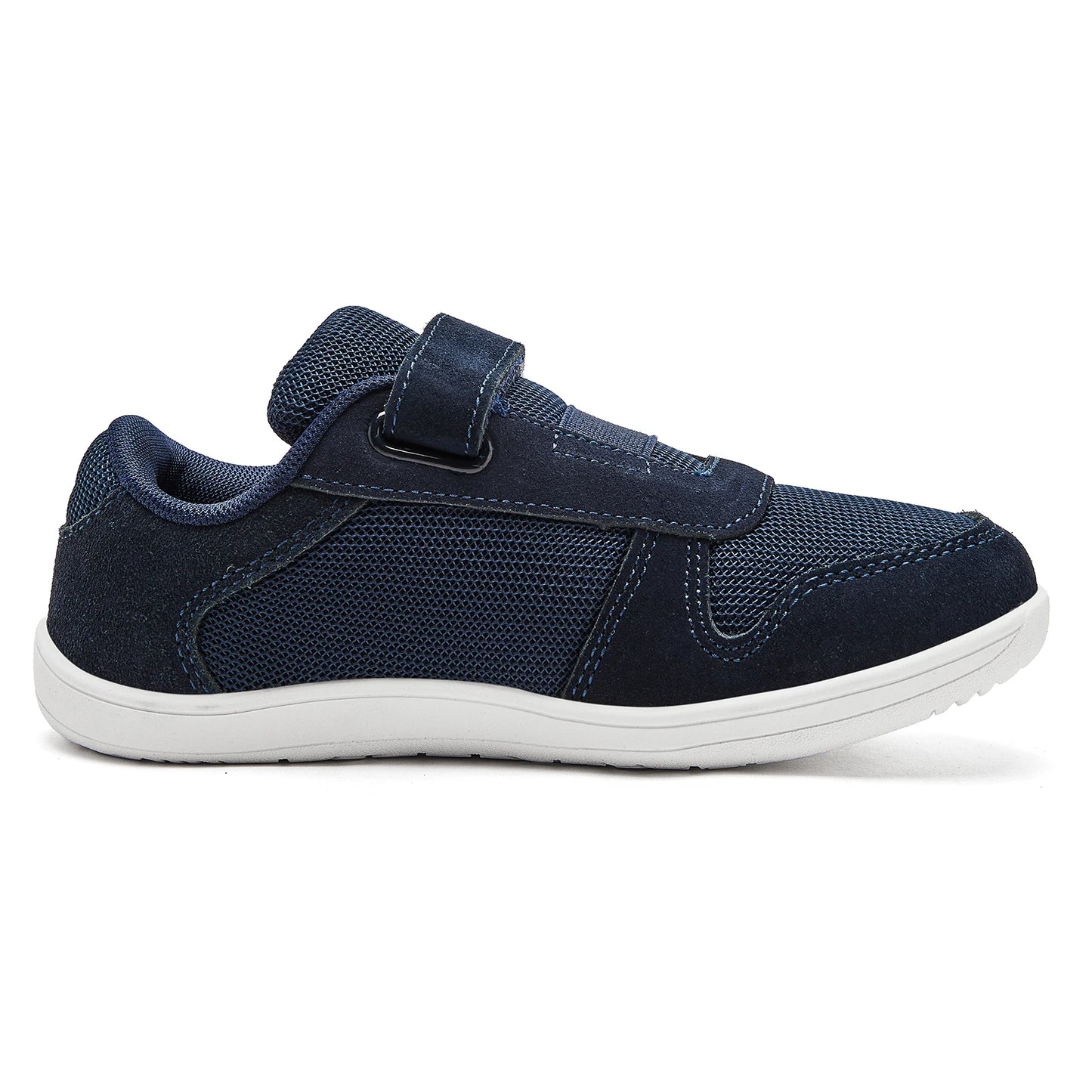 HOBIBEAR Kinder Weite Zehen Barfuß Schuhe - Klein/Groß/Kind Klettverschluss Minimalistische Sneaker - Kunstleder Mesh Leichtgewicht Schuhe