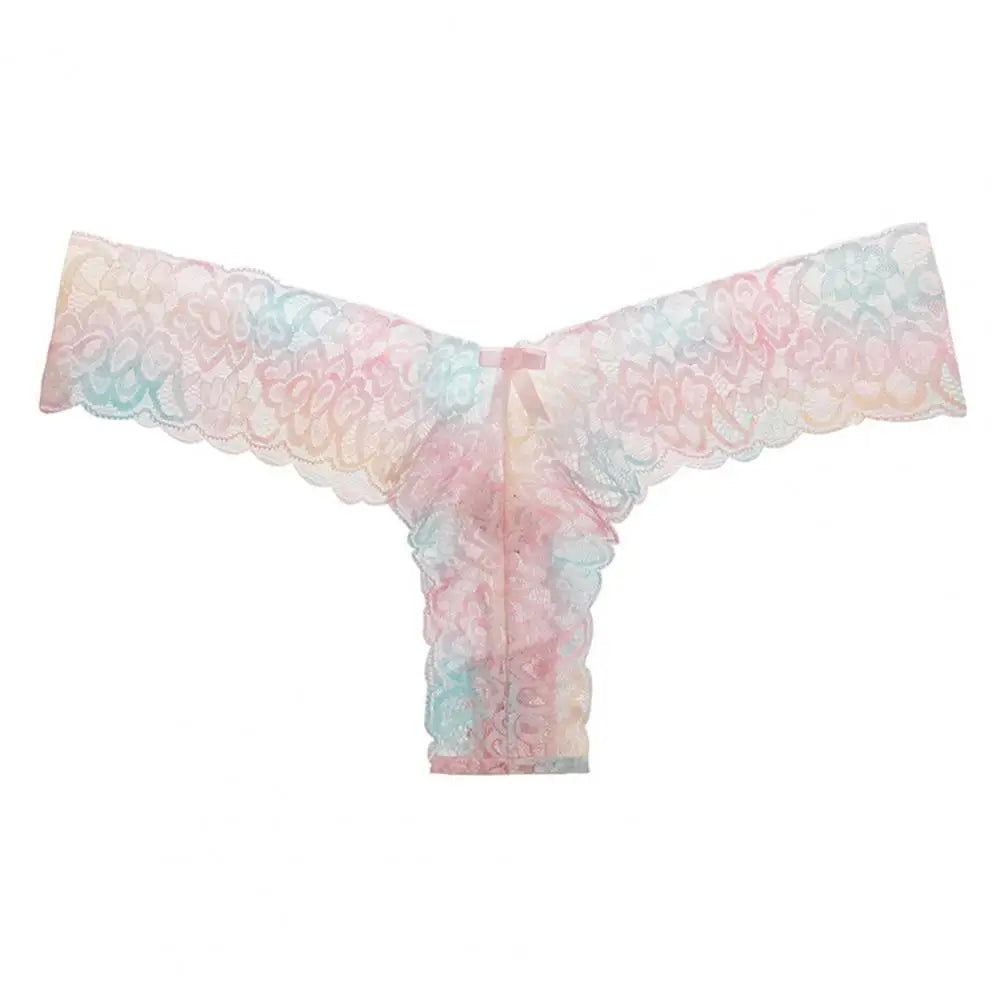 Floral Lace Women Panties Seamless Bow Decor Low Waist Elegant Lace Panties Women Panties Breathable Girls Underwear Lingerie