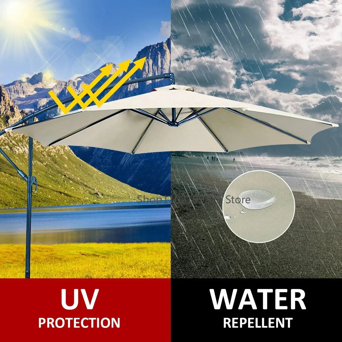Sonnenschirm-Bezug 2025: 2/2.7/3m UV-Schutz Parasol Sonnenschutz Schirm-Bezug - Wasserdicht Garten Strand Ersatzbezug 6/8 Streben