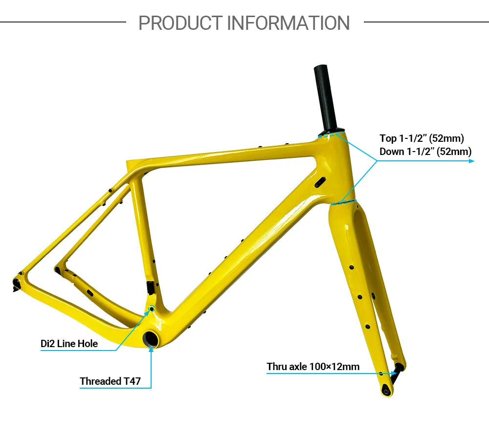 FARAOLLC GT30 Carbon Gravel Rahmen - T47 700Cx50C Disc