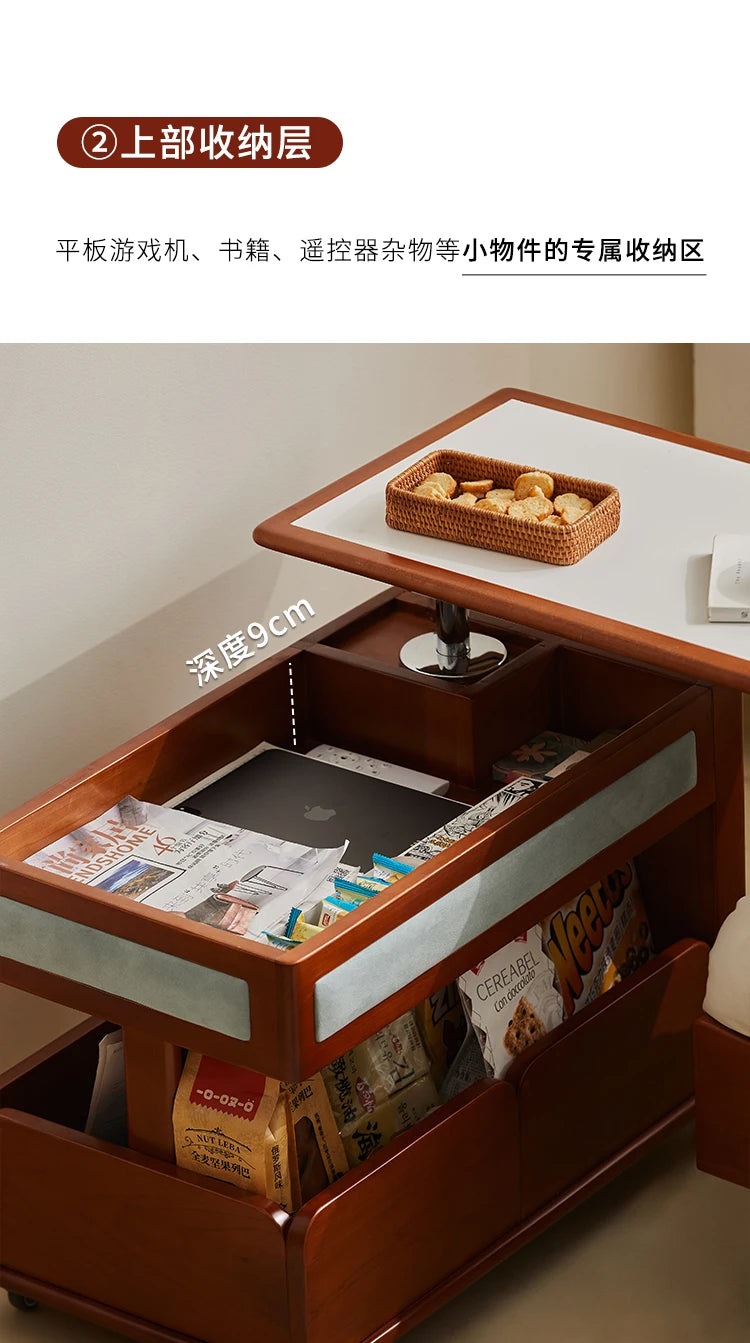 Cabinet Wood Coffee Table Lift Portable Walnut Design Living Room Side Table Folding Modern Luxury Mesa De Centro Sala Furniture