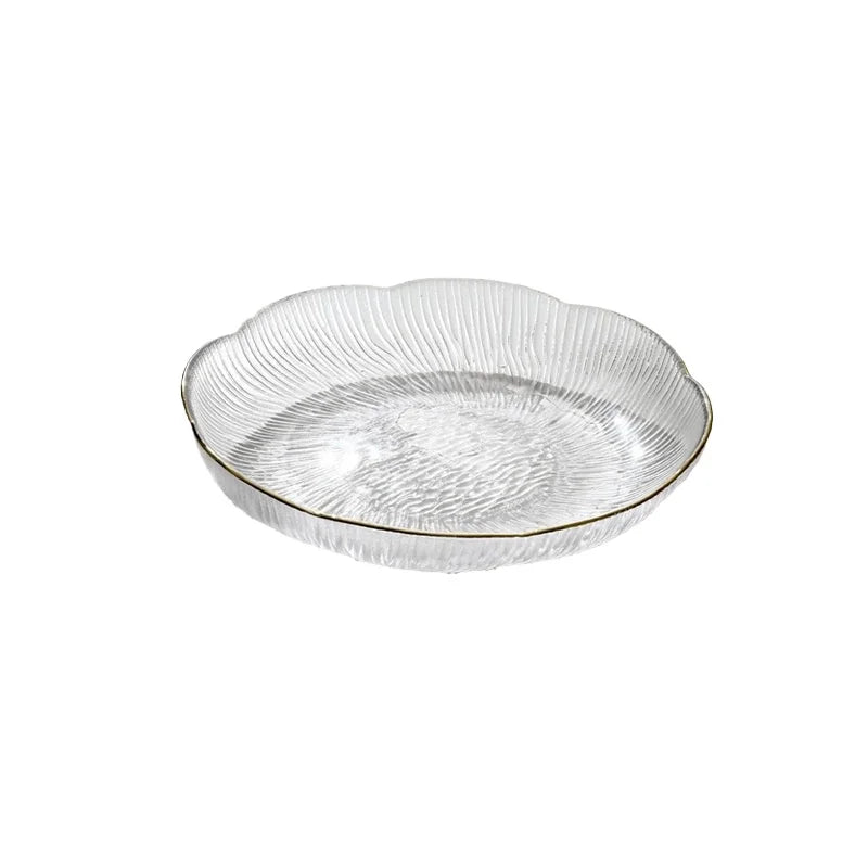 Luxus Glas Geschirr Set Haushalt Küche Zubehör Teller Und Schüssel Modern Hohe Beauty Dessert Schüssel Dim Sum Snack Teller