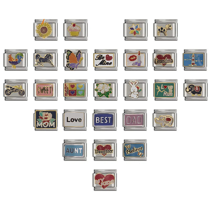 Hapiship Original Gänseblümchen Pferd Liebe Schmetterling Mama Hund Motorrad Elefant Charm für Armband Edelstahl Schmuck Herstellung DJ003