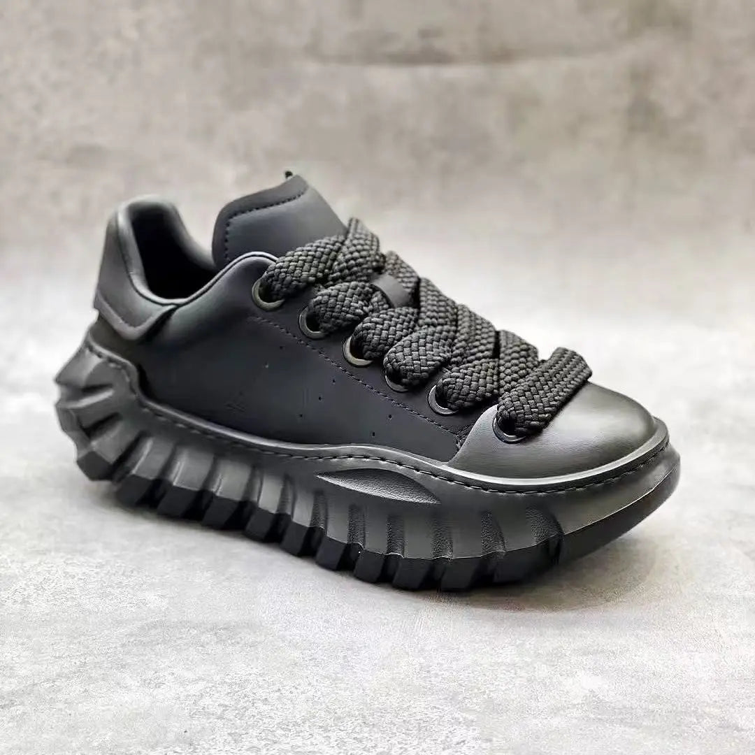 Pantofi sport pentru bărbați, design modern, cu talpă groasă, toc plat, vârf rotund, confortabili, la modă, elastici