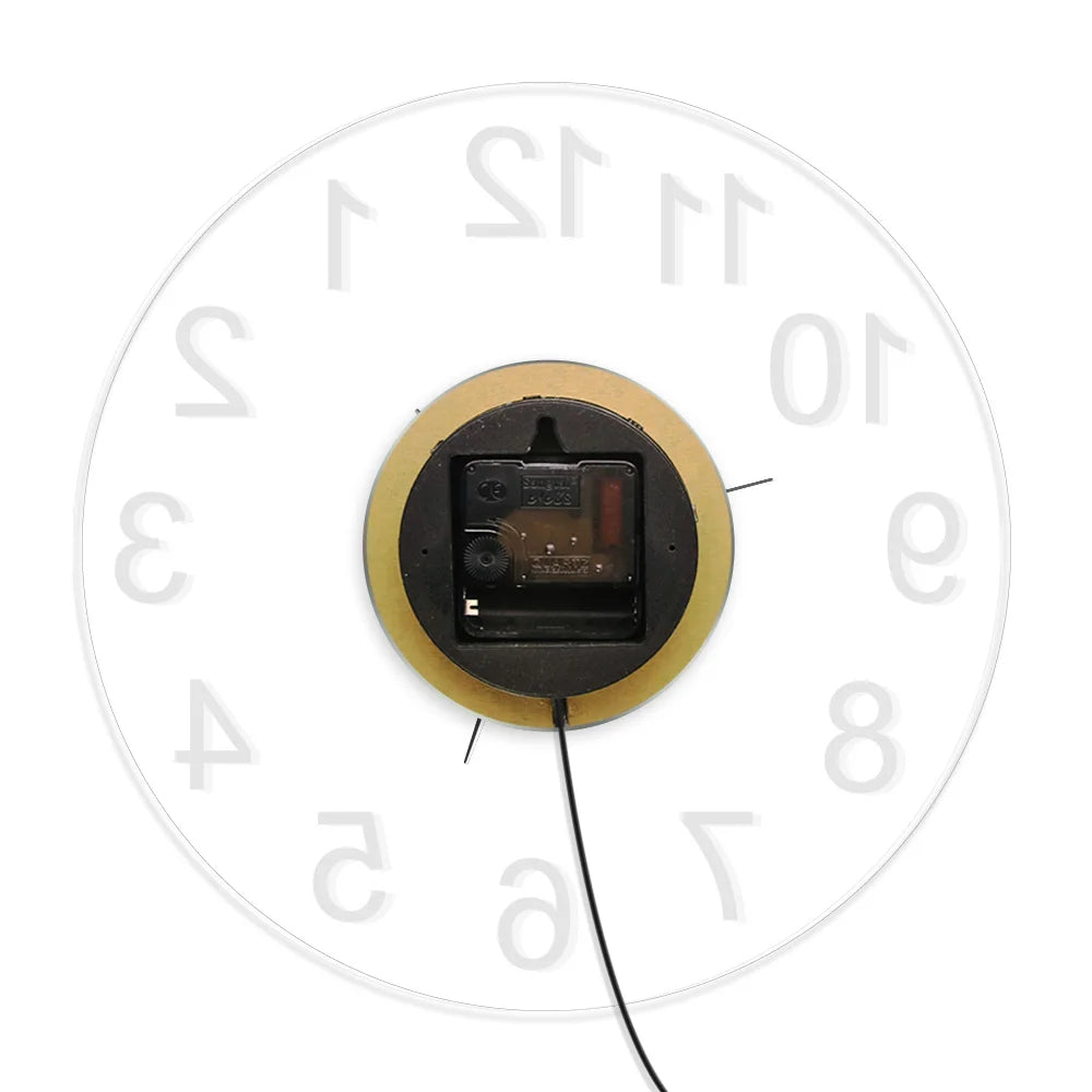 Modernes Acryl-Wanduhr mit LED-Hintergrundbeleuchtung - Schlafzimmer/Bettseite/Nachttischuhr - Leuchtet im Dunkeln - Mehrere LED-Farben - Dekoration