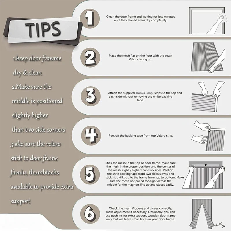 Anti-Mücken-Vorhang Magnetisch - Polyester 100x210cm