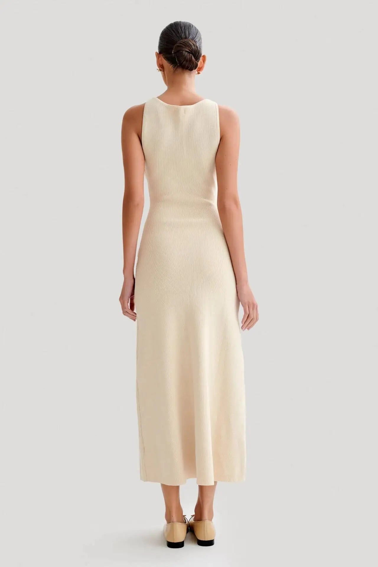 VEITCHEC Kleid Strick Ärmellos Elegant - Polyester Midi