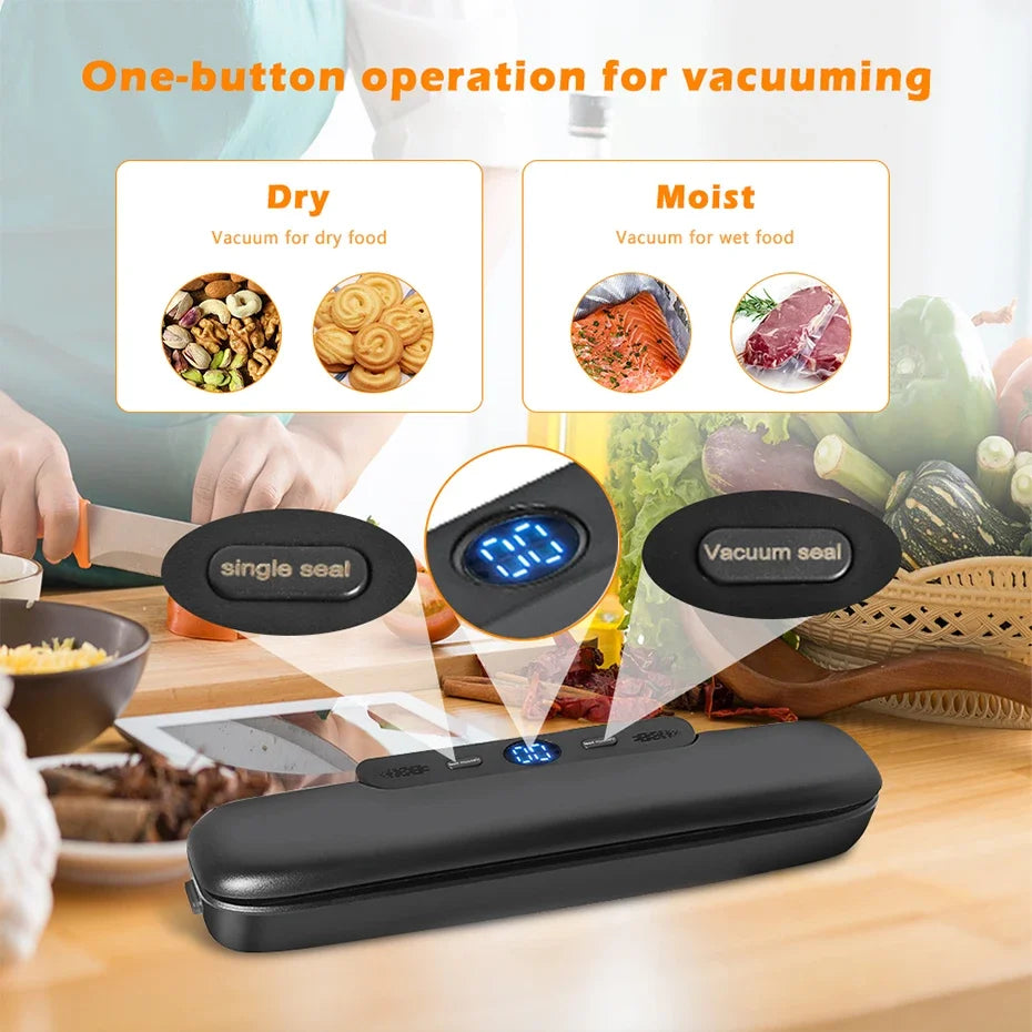 Portable Vacuum Sealer Package Machine Food Vacuum Sealer With Free 10pcs Vacuum bags Household Vacuum Food Sealing preservation