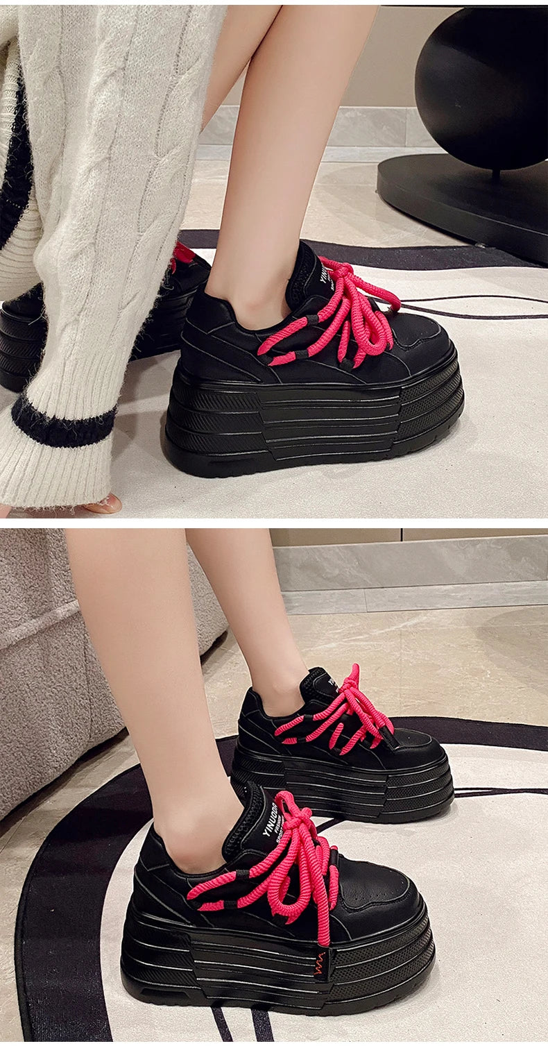 ShoeStyle Classic 8cm Plateau - Gummisohle Meshfutter 37-42