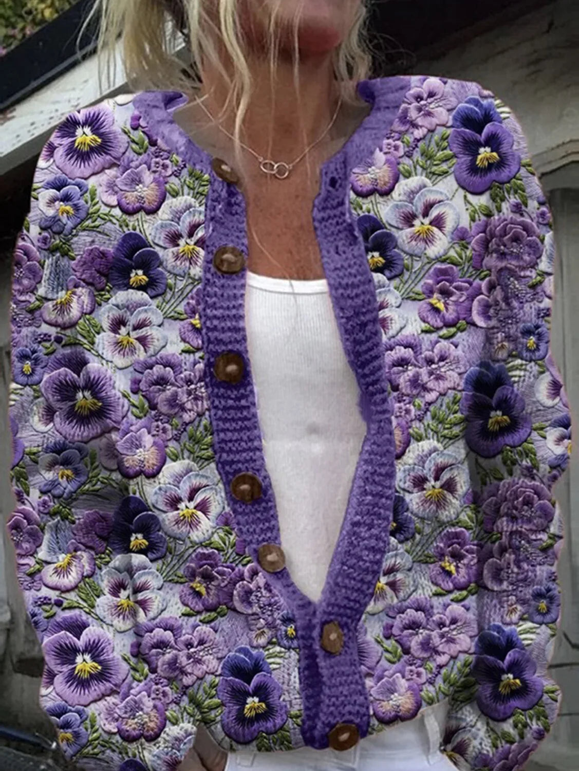 Mira Luna Plüsch-Strickjacke - Feinstrick, Vollarm, Stretch