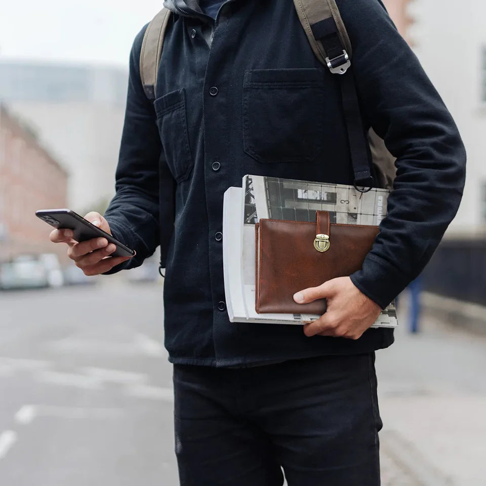 Luxury Retro Genuine Leather Notebook A5 Cover Case with Pen Holder Metal Buckle Journal Office Diary Travel Handmade Sketchbook