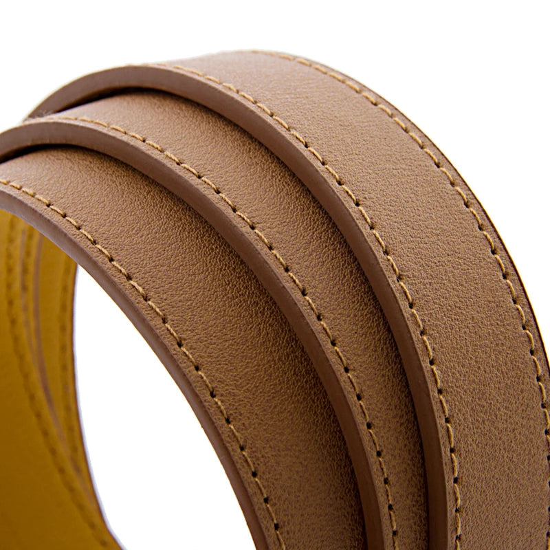 Five Colors Women's Belt Is Used For Jeans Waist Artificial Is  For Dresses Fashionable Gold Buttoned Pants